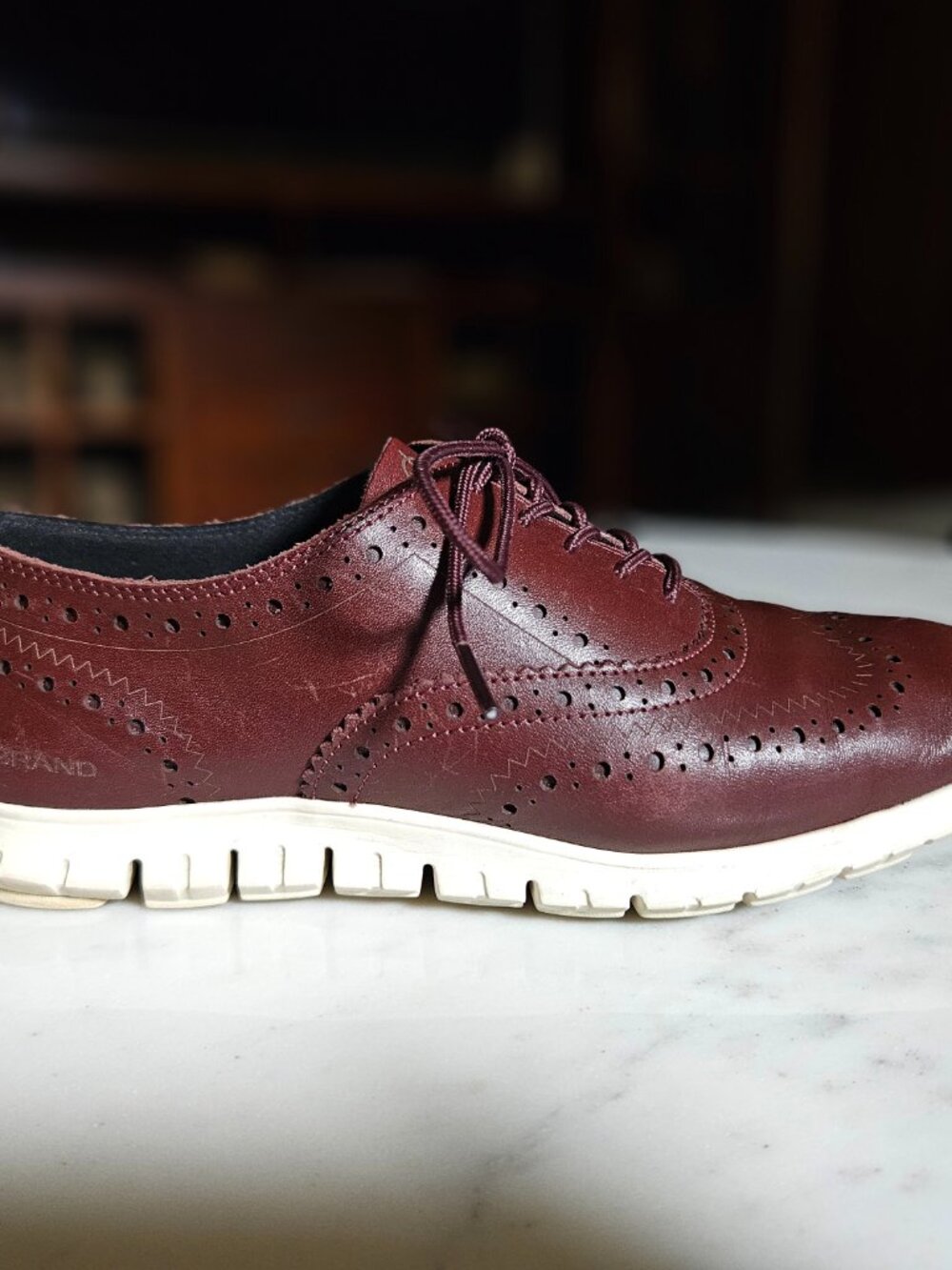 Cole Haan leather tie loafer. 8 - Picture 2 of 5